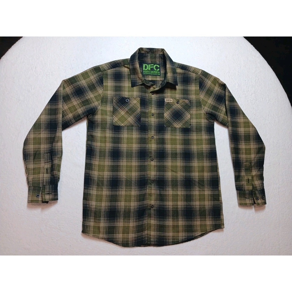 DIXXON Flannel Co DFC Youth Division Shirt Long Sleeve Multi Plaid XL Green